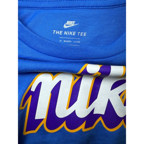 Nike Toddler Boy 2T Blue Long Sleeve T-Shirt - Picture 4 of 5